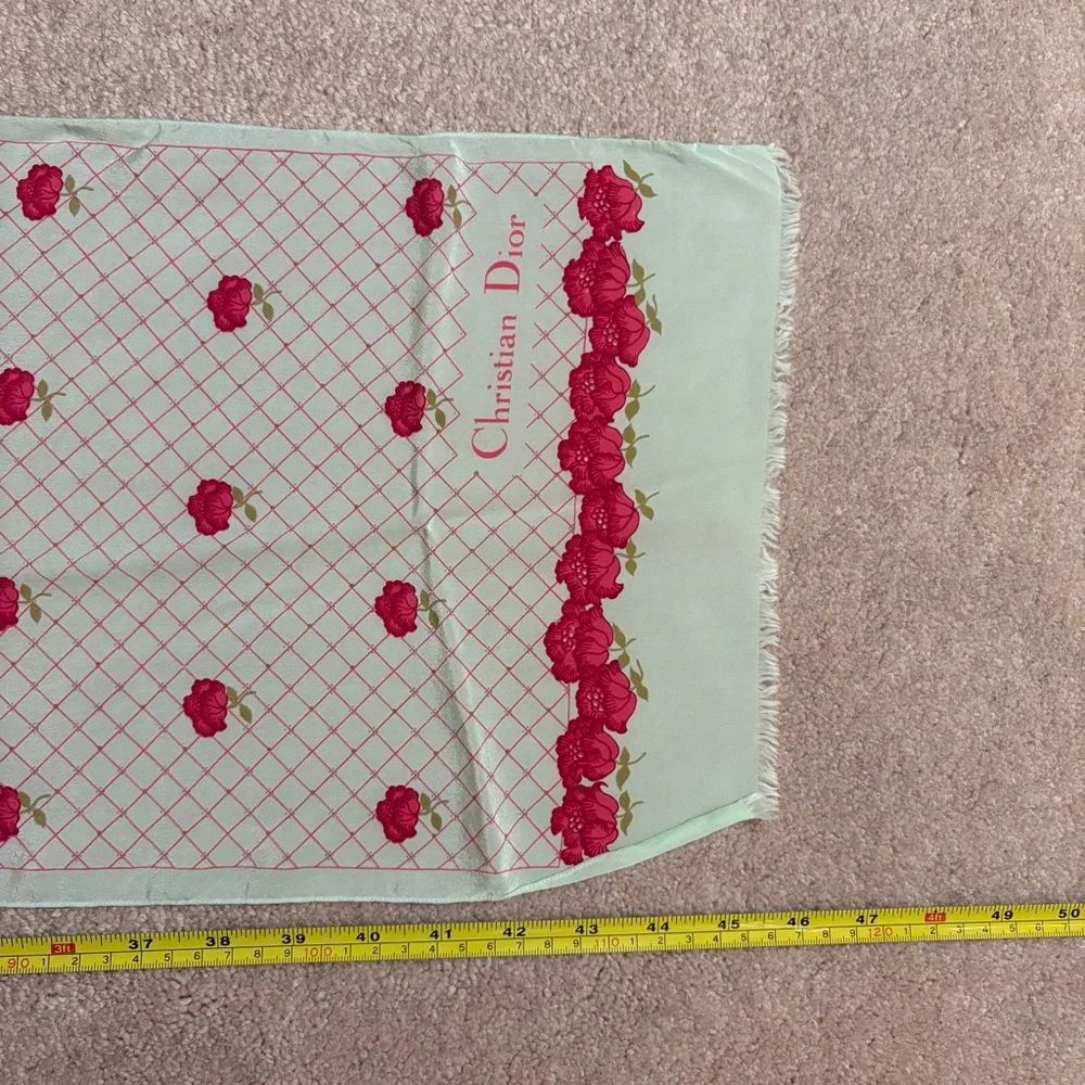 Vintage Christian Dior Floral Silk Scarf